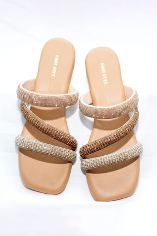 Celosia Stone Embellished Strappy Flats 
