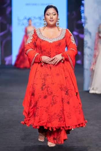 Bhumika Sharma Blossom Print Anarkali & Flared Pant Set 