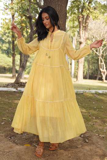 Dhaari Pleated Tiered Dress 