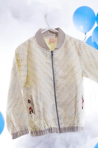 Chevron Pattern Bomber Jacket 