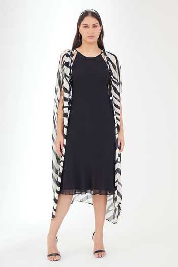 Nikasha Halter Neck Dress With Printed Jacket 