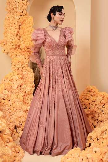 Adi By Aditya Khandelwl Floral Embroidered Full Sleeve Gown 