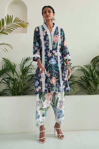 Sage Saga Iris Floral Print Tunic 