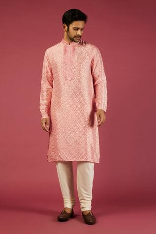 Krishna Mehta Geometric Block Print Kurta Set 