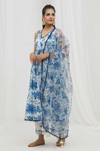 Yuvraani Jaipur Floral Pattern Anarkali Set 