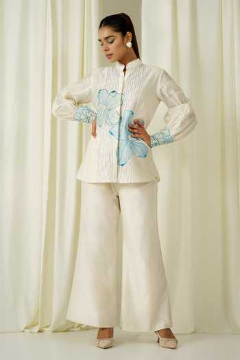Sakshi Khetterpal Chanderi Embroidered Shirt & Pant Set 