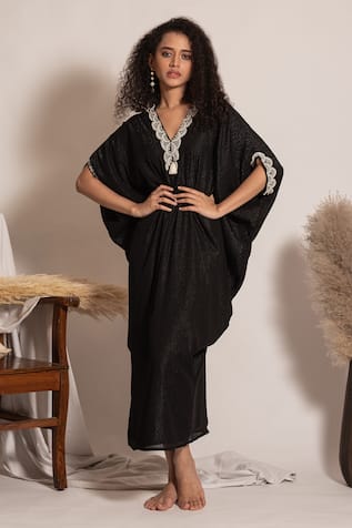 Zola Textured Pearl Embroidered Kaftan 