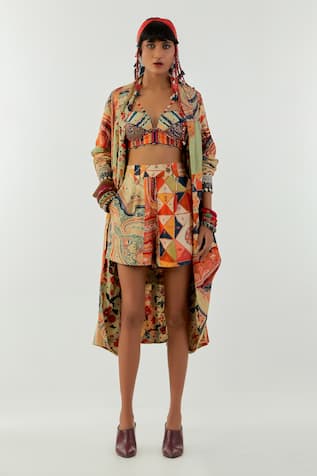 Aseem Kapoor Hina Printed Trench Coat 