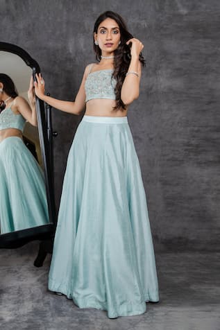 Sunita Bhandari Embroidered Blouse & Lehenga Set 