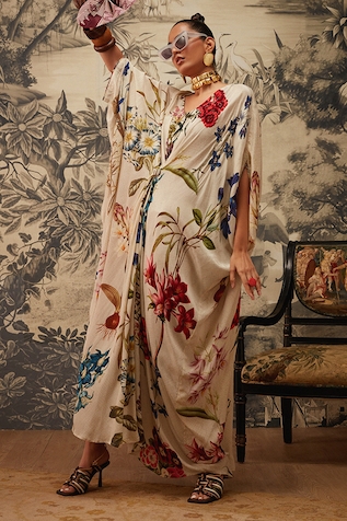 Kalista Lauren Botanical Pattern Kaftan