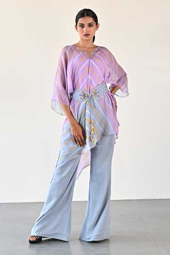 K-Anshika Chevron Pattern Top Pant Set 