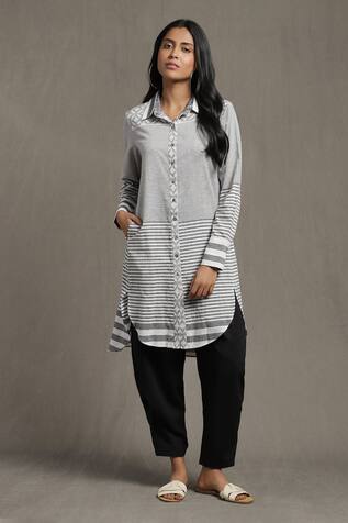 Shop Grey designer Shirts for Women Online | Aza Fashions