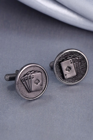 Cosa Nostraa Aces Rule Craved Brass Cufflinks