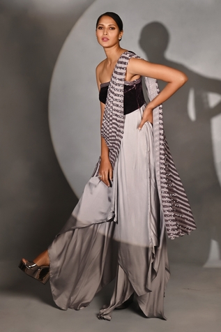 Jyoti Sachdev Iyer Double Draped Saree Gown
