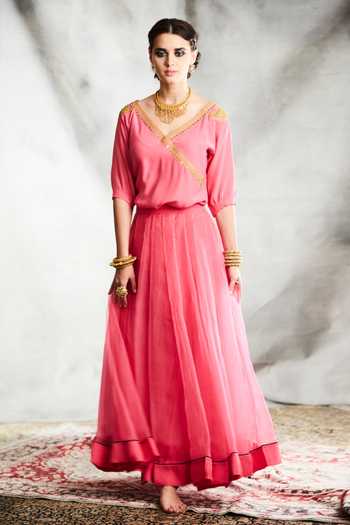 Tisha Saksena Zara Embroidered Top & Skirt Set 