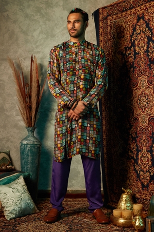 Eshaa Amiin Small Tiles Print Kurta