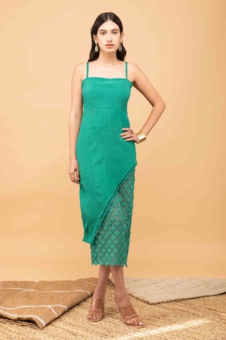 Floral Lace Midi Dress For Kids