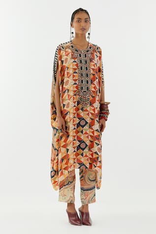 Aseem Kapoor Ritu Geometric Print Kurta & Trouser Set 