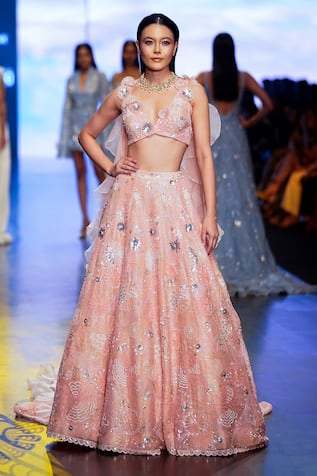 Nachiket Barve Galaxy Embroidered Lehenga & Blouse Set 