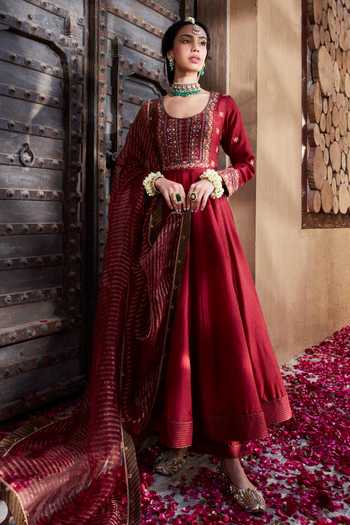 Kritika Dawar Embroidered Silk Anarkali Set 