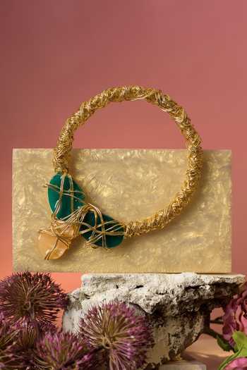 Be Chic Stone Encrusted Box Clutch 