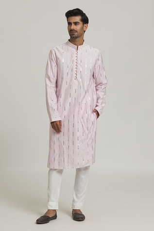 Nero by Shaifali and Satya Sequins Embroidered Kurta & Aligadi Pant Set
