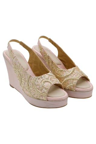 Veruschka by Payal Kothari Tanpura Zardozi Embroidered Wedges 