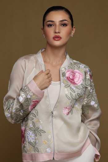 Shriya Som Placement Embroidered Bomber Jacket 