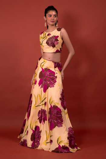 Rimi Nayak Chrysanthemum Flower Print Blouse 