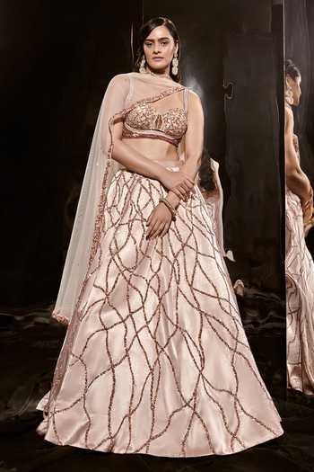 Masumi Mewawalla Checkered Pattern Lehenga Set 