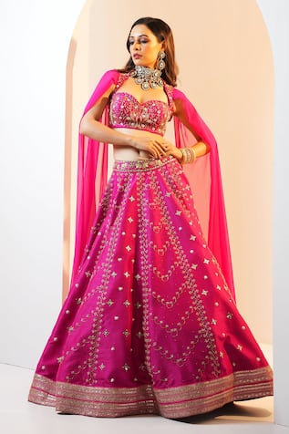 Rashika Sharma Rania Silk Hand Embroidered Lehenga Set 