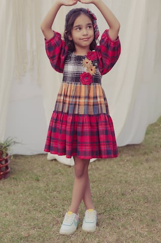 Gisele Puff Sleeve Flannel Dress 