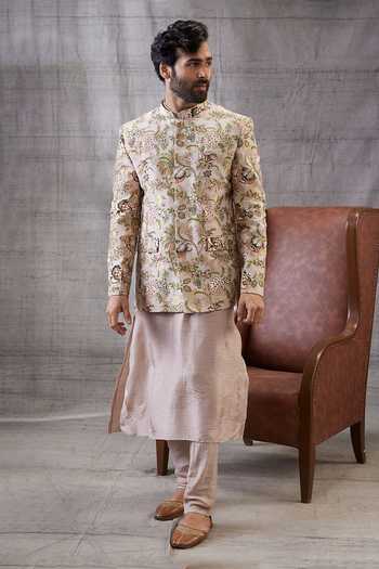 Soup By Sougat Paul Mehr Printed Jacket With Kurta Set 