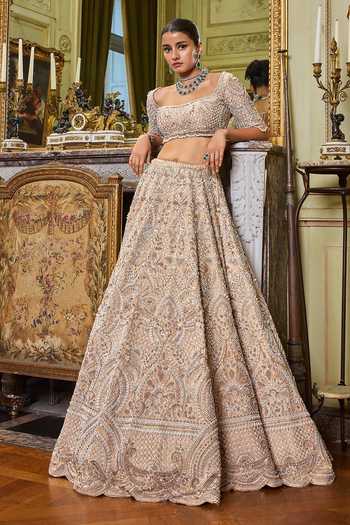 Seema Gujral Sequin Embroidered Blouse Bridal Lehenga Set 