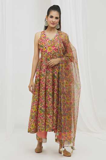 Yuvraani Jaipur Floral Pattern Anarkali Set 