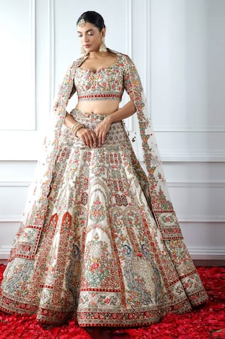 Chakraview Peacock Embroidered Bridal Lehenga Set 