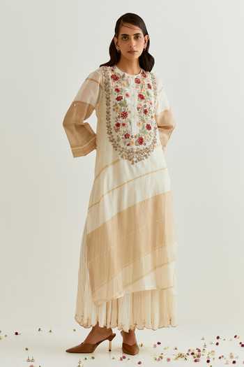 Prama By Pratima Pandey Dabka Embroidered Dress With Inner 