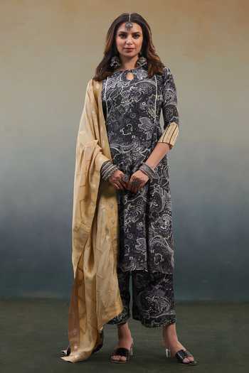 Affroz Paisley Print Kurta Palazzo Set 