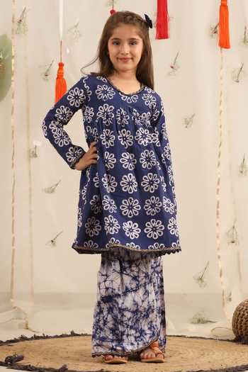 Cute Couture Floral Print Kurta & Sharara Set 