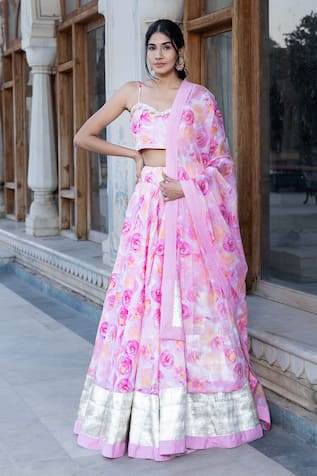 Stylish Pink Sky Designer Lehenga Choli Desgins For Girls – TheDesignerSaree