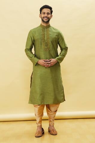 Embroidered Floral Placket Kurta Patiala Set 
