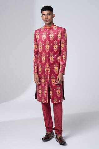 Siddhartha Bansal Signature SB Hamsa Print Sherwani & Churidar Set 