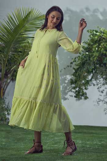 Affroz Side Gathered Midi Dress 