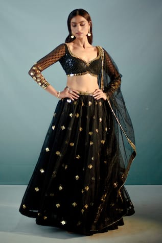 Black Lehenga Choli at Rs 6,000 / Piece in Mumbai | Rozmiin House