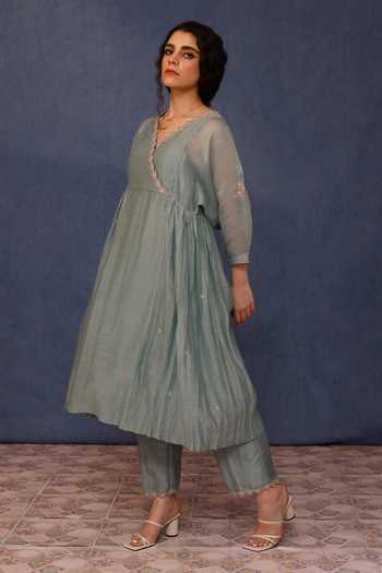 Chokhi Chorri Kyra Embroidered Neckline Anarkali With Pant 