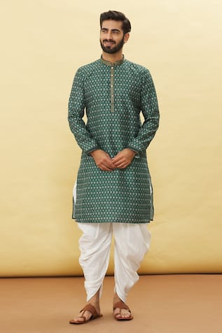 Botanical Pattern Full Sleeve Kurta Set 