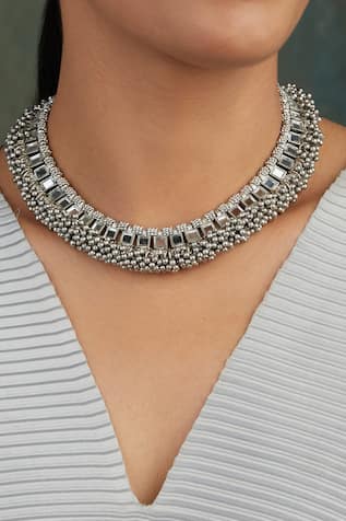 Falak Bajra Mirror Studded Choker 