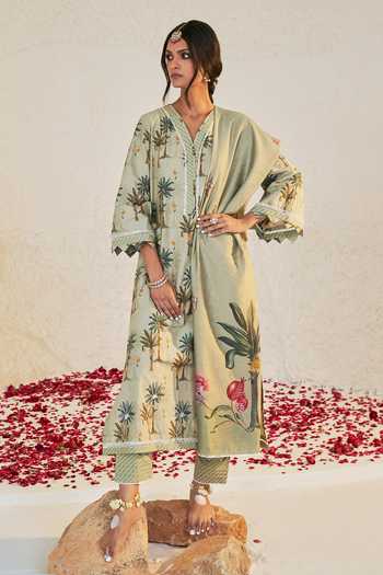 Sage Saga Pihu Tree Pattern Tunic Palazzo Set 