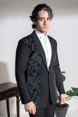 Chimney Textured Panel Coat & Trouser Set 