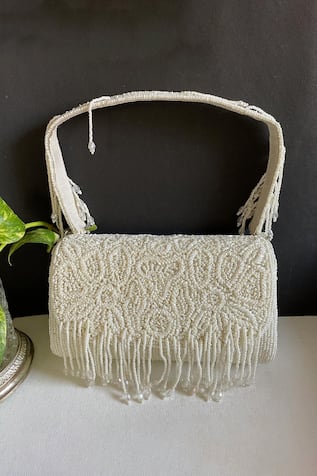Embellished Silk Bucket Bag 